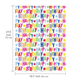 Birthday Wrapping Paper Sheet - 6 Sheets Colorful Happy Birthday Design Folded Flat For Birthday, Baby Shower, Party, Holiday - 19.7 Inch X 27.5 Inch Per Sheet
