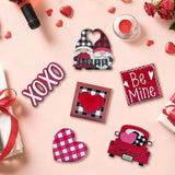 Valentine’S Day Tiered Tray Decor, Farmhouse Tray Decorations Indoor, Buffalo Plaid Gnome Couple Love Heart Truck Wooden Signs, Rustic Valentine Decor For Home Table Wedding Party