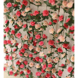 5Pcs 41Ft Flower Garland Fake Rose Vine Artificial Flowers Hanging Rose Ivy Hanging Baskets Wedding Arch Garden Background Decor (Pink, 5)