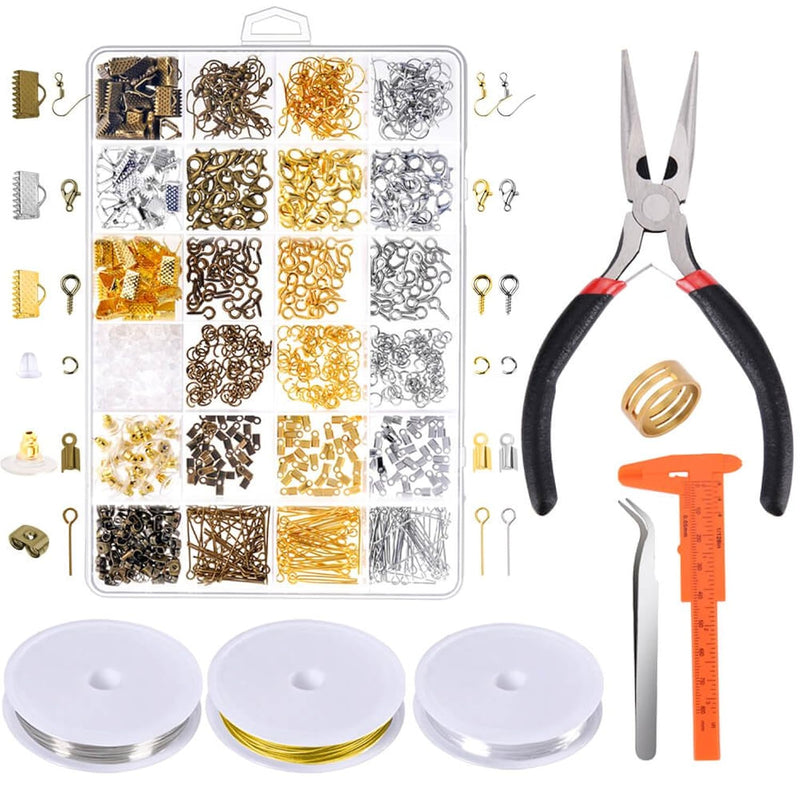 Jewelry Making Supplies Kit - Repair Tools With Accessories, Pliers, Findings, Beading Wires For Adults And Beginners