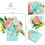 Luxury Groom Boutonniere For Wedding, 1 Pcs Pocket Boutonniere For Men, Artificial Corsage For Wedding, Prom, Homecoming, Anniversary, Graduation, Christmas Dinner (Mintgreen&Pink)