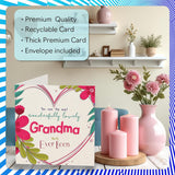 Grandma Birthday Card - The Most Wonderfully Lovely - Happy Birthday Card For Grandma From Grandson Granddaughter, 5.7 Inch Colourful Floral Design Bday Greeting Cards
