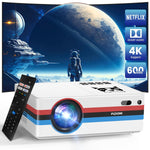 Netflix Licensed 4K Projector, 1080P, 600 ANSI, WiFi Bluetooth, Dolby Audio