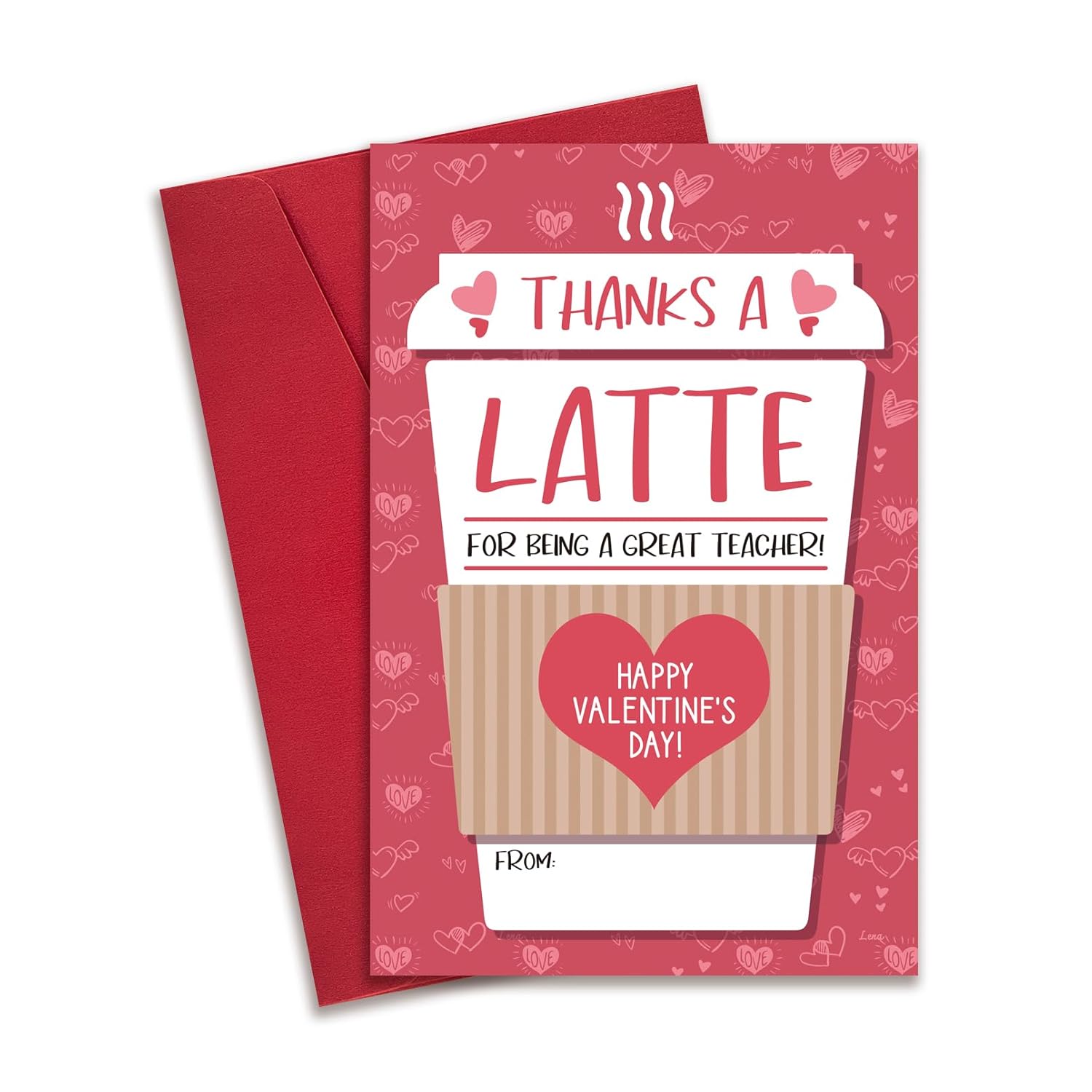 Sweet Teacher Valentines Day Card, Coffee Thank You Card For Teacher, Teachers Valentines Day Cards From Students, Appreciation Gifts For Teachers, Thanks A Latte Valentine Cards