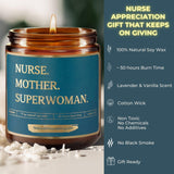 Nurse Gift For Women - Lavender Vanilla Soy Wax Candle For Nurses - Rn Registered Nurse Practitioner Gifts For Christmas, Nursing School Graduation, Birthday, Bulk Hospital Staff Appreciation Present
