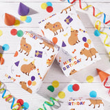 Capybara Birthday Wrapping Paper Roll, Happy Birthday Wrapping Paper For Kids, Cute Capybara Gift Wrap For Boys Girls Kids Holiday Baby Shower Party Supplies, 17 Inch × 16.4 Feet