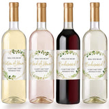 Bridesmaid Proposal Wine Bottle Label Gift, Greenery, Set Of 8
