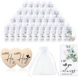 100 Sets Valentine'S Day Gifts Wooden Heart Pocket Hug Token With Bible Hug Card Organza Bag Bulk Student Pocket Reminder Keepsake Heart Charm For Family Friend Colleagues