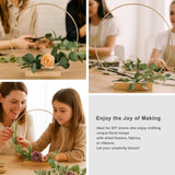 10 Pack Floral Hoop With Stand And 38-Yard Paddle Wire 14 Inch Metal Rings For Diy Centerpiece Table Decorations Crafts Macrame Rings Hoop Wreath Dream Catcher Rings Wedding Christmas Wreaths, Gold