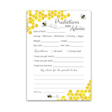 Bee Prediction And Advice Cards - Pack Of 25 - Bumblebee Baby Shower Games, Yellow Neutral Bumble Bee New Parents, Mom & Dad To Be, Mommy & Daddy Message, Honey Bee Coed Activity Keepsake G620-Pdav