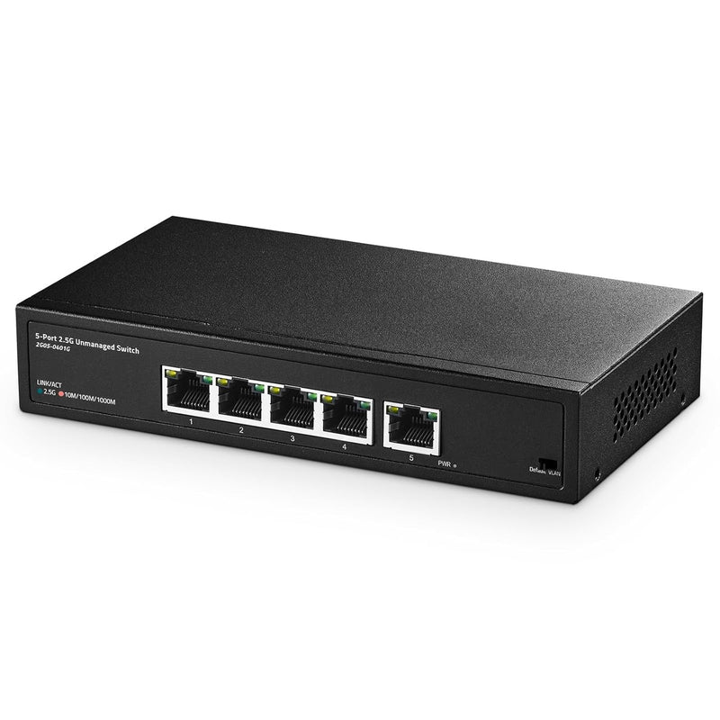 5 Port 2.5G Switch, 5 X 2.5 Gigabit Rj-45 Ethernet Ports, Support Vlan, Metal