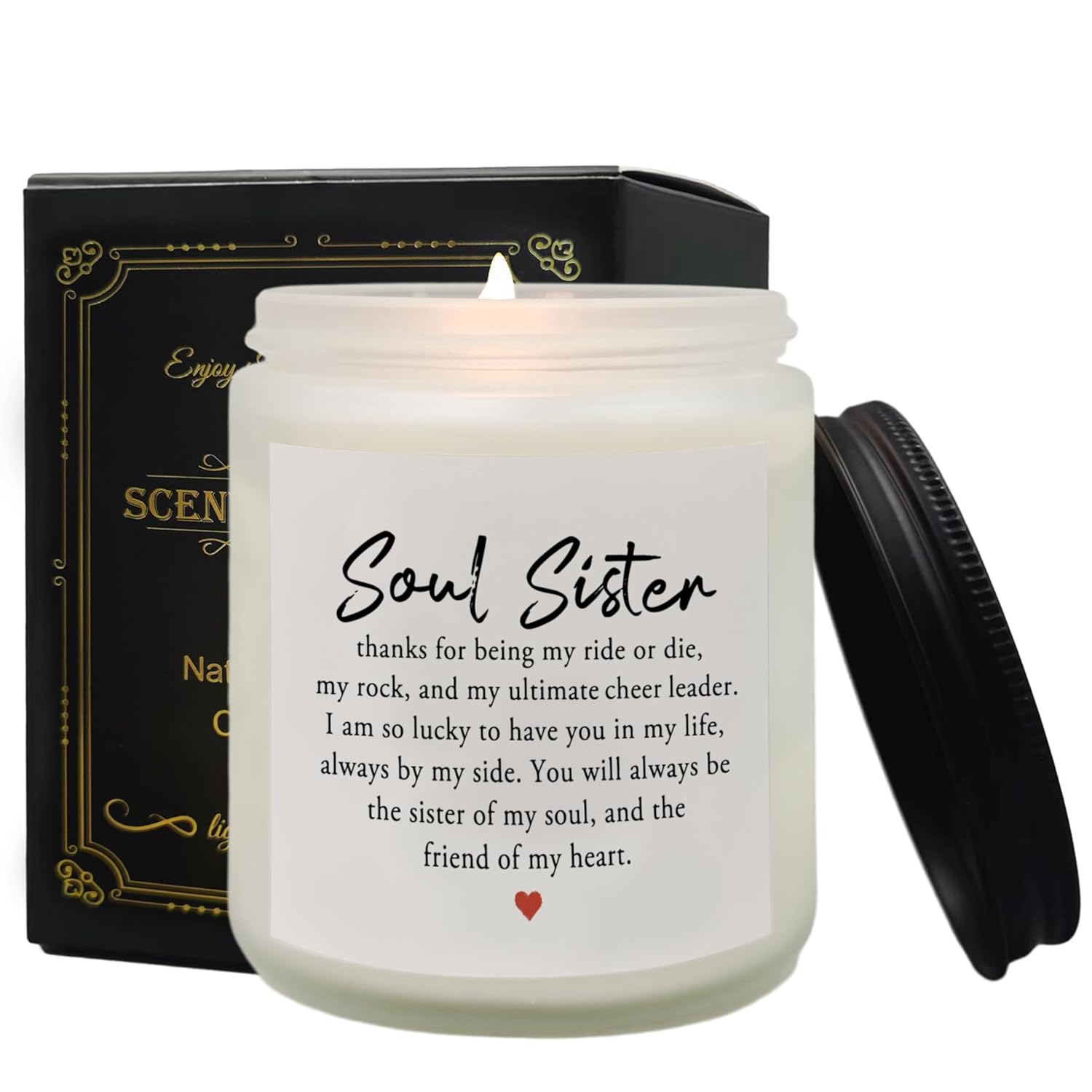 Soul Sister Gifts Candle, Sister Candles Gifts From Sister, Friendship Gift For Soul Sister Friends Women Aromatherapy Candle, Soulsister Lavender Fragrance Candles For Home Scented