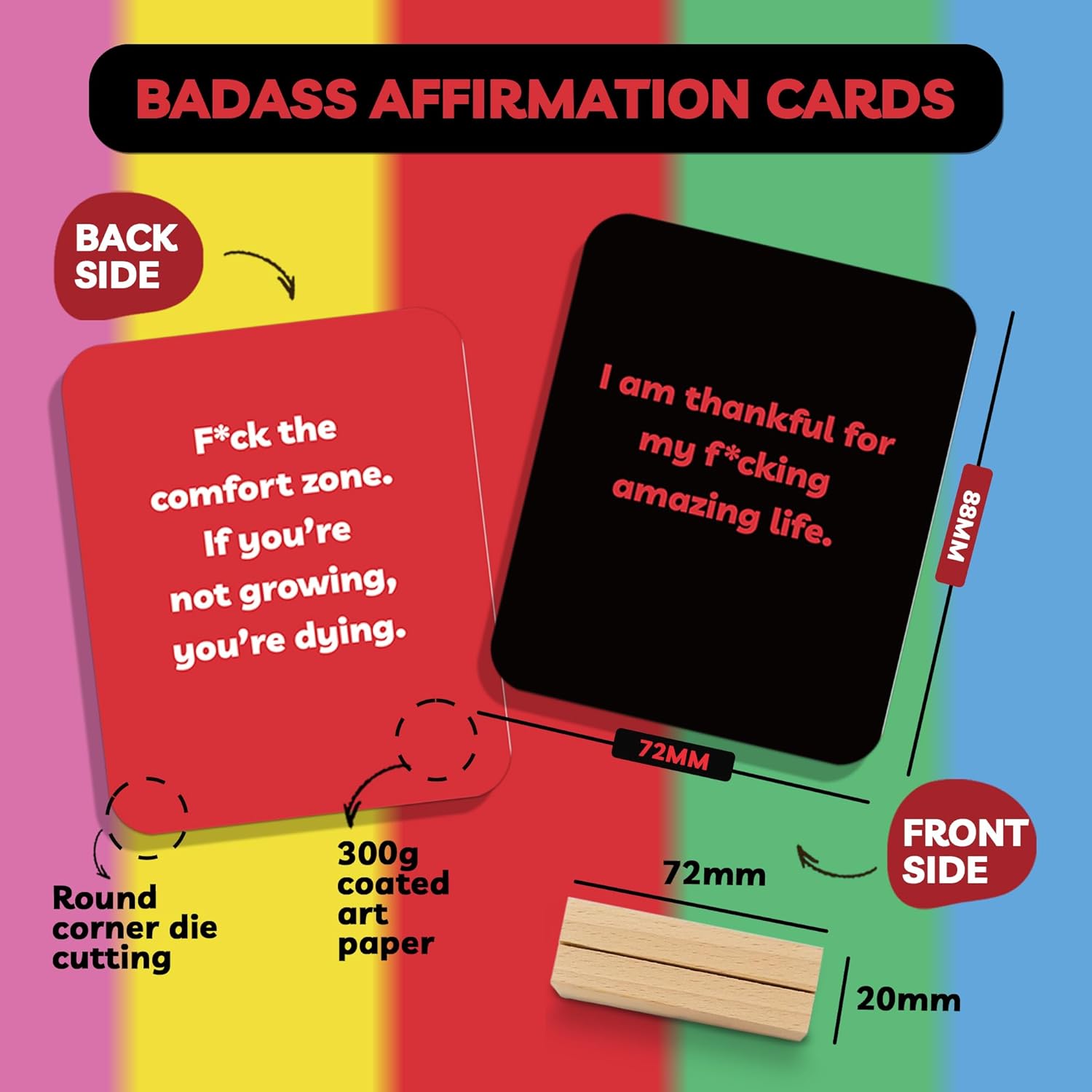 Unique Badass Birthday Gifts For Women - Badass Affirmation Cards - 55 Sweary Affirmation Cards For Women - Daily Positive Motivational Card - Inspirational & Self Care Quotes - Spiritual Gifts For Best Friend, Sister