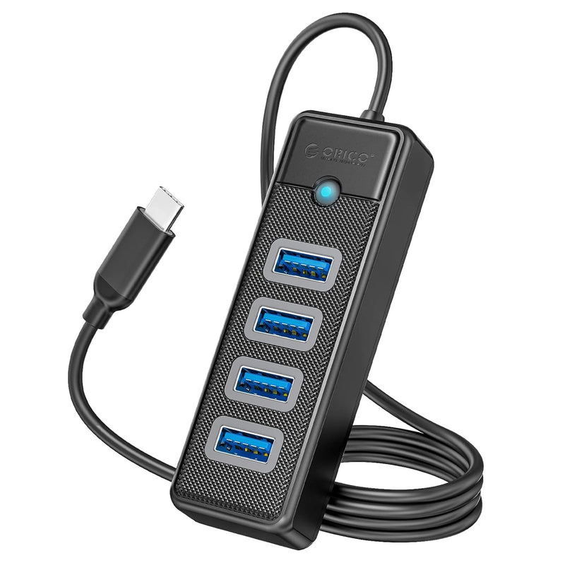 4-Port USB 3.0 Hub ORICO Ultra-Slim Data USB Splitter with 1.65ft Extended Cab