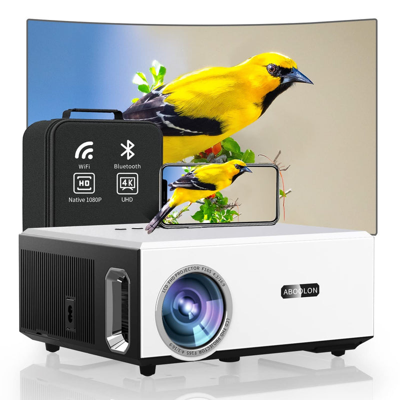 Projector 4K With Wifi 6 And Bluetooth, 1000 Ansi Outdoor Movie Projector,20W