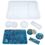 5 Pcs Resin Molds Silicone Molds For Epoxy Resin With Large Rolling Tray Mold And Grinder Mold For Grind And Storage Diy Resin Casting