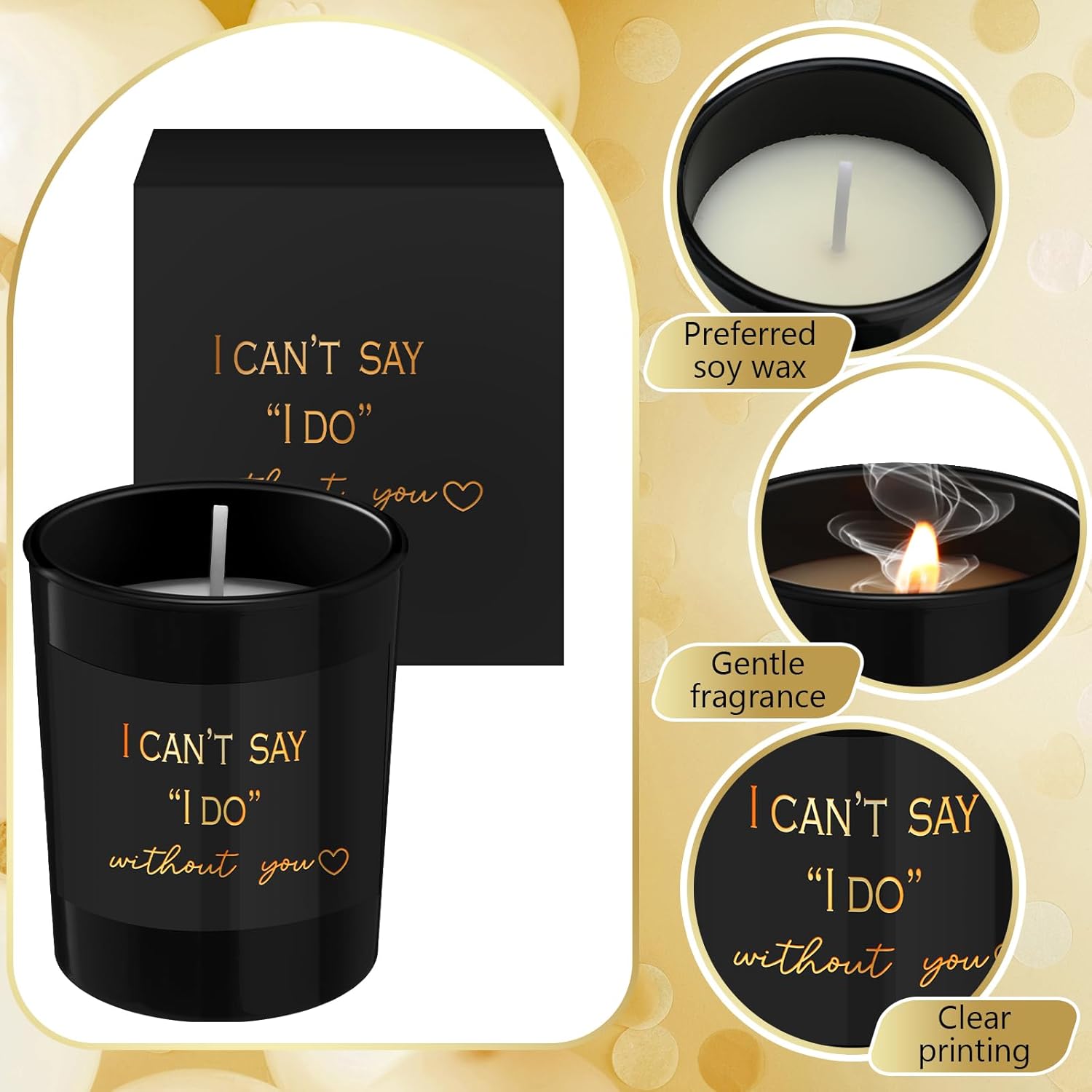6 Pcs Bridesmaid Proposal Gifts I Can'T Say I Do Without You Candles Bridesmaid Gifts Natural Soy Wax Candles With Boxes For Best Friends Wedding(Classic Style)