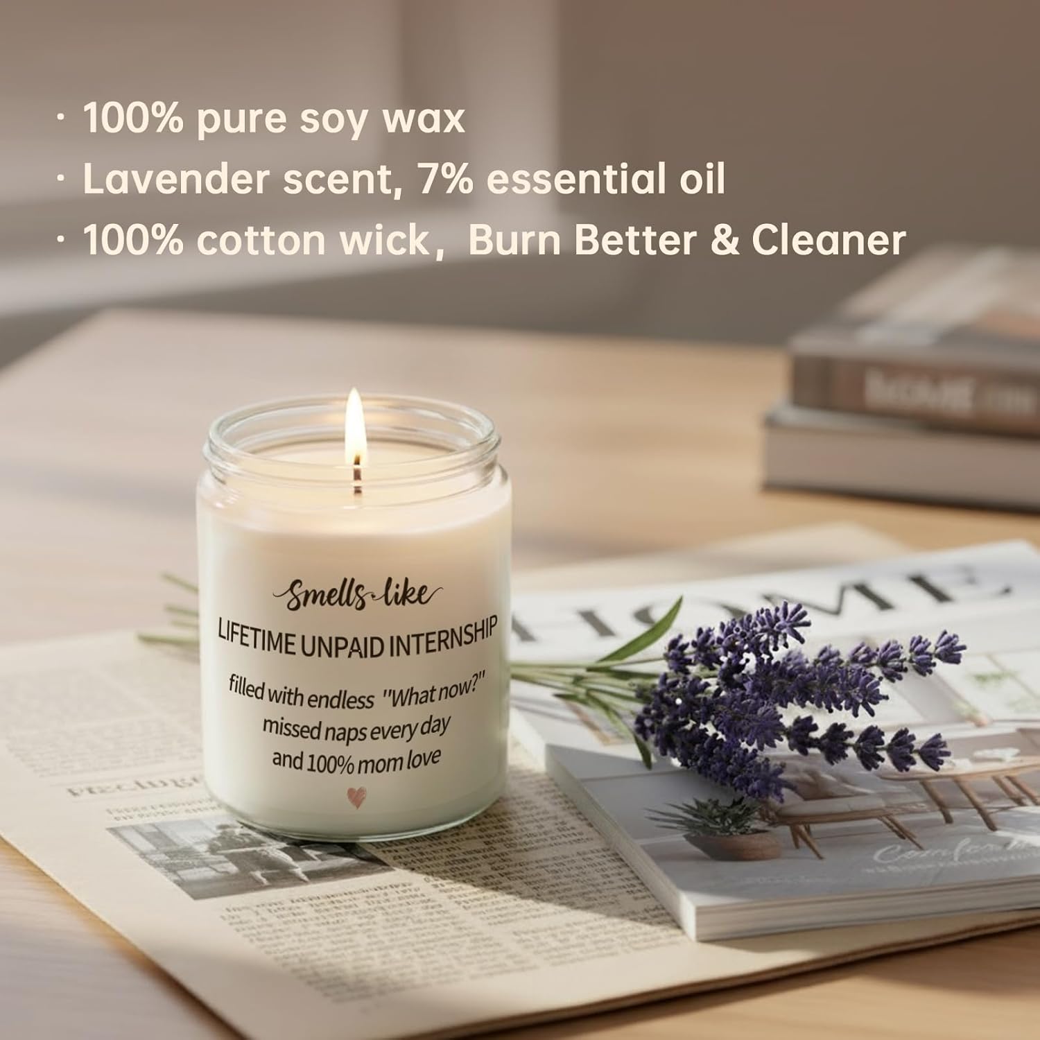 Gifts For Mom From Daughter Son – Lavender Scented Candle, Birthday, Mother’S Day, Christmas Gifts For Mothers, Stepmother, Adoptive Mom
