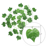 12 Strands 90 Ft Artificial Fake Grape Vines With 3 Strings Grapes, Hanging Plant Large Leaves Garland For Wedding Party Store Home Indoor Outdoor Garden Spring Decor