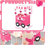 6 Pack Valentine'S Day Candy Boxes Pink Food Truck Design Cardboard Box With Heart Patch Diy Valentine'S Day Treat Boxes Sweet Candy Goody Holder Heart Party Favors For Birthday Diy Gifts