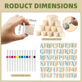 189 Pcs Baby Shower Games Sign Kit With 100 Diy Wooden Blocks,1 Game Sign, 12 Colors Pens, 76 Templates For Baby Shower Game Gender Reveal Party