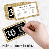 Big Dot of Happiness Adult 30th Birthday - Gold - Birthday Party Game Scratch Off Cards - 22 Count