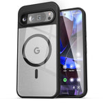 Pixel 9 Pro XL Case 6.8", Magnetic Clear, MagSafe, Dual-Hybrid, TPU Bumper, Black