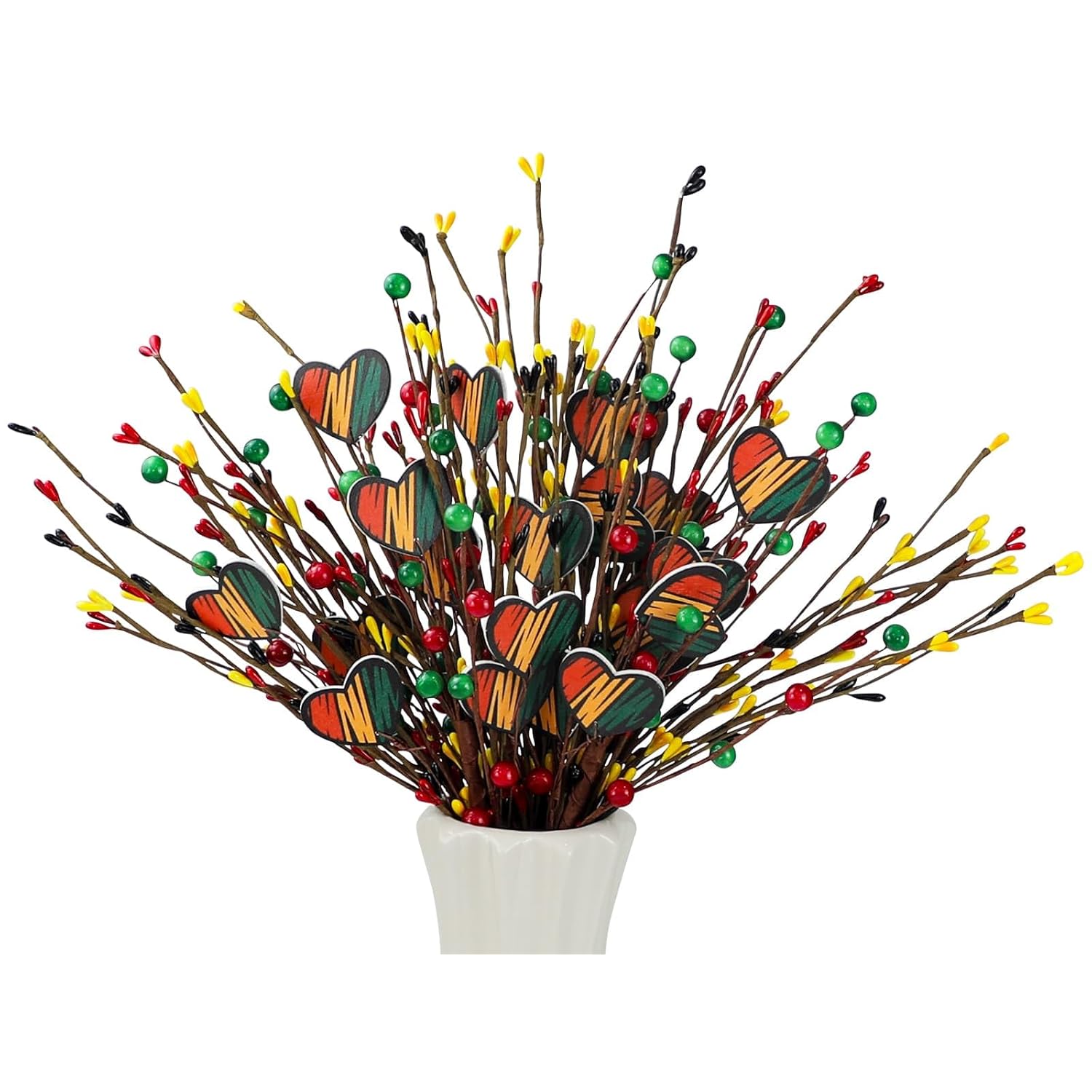 4Pcs Black History Month Decorations Table Centerpieces, 17.7In Black History Artificial Berry Stem Picks, African Bhm Decorations Decor Home Office Party Supplies