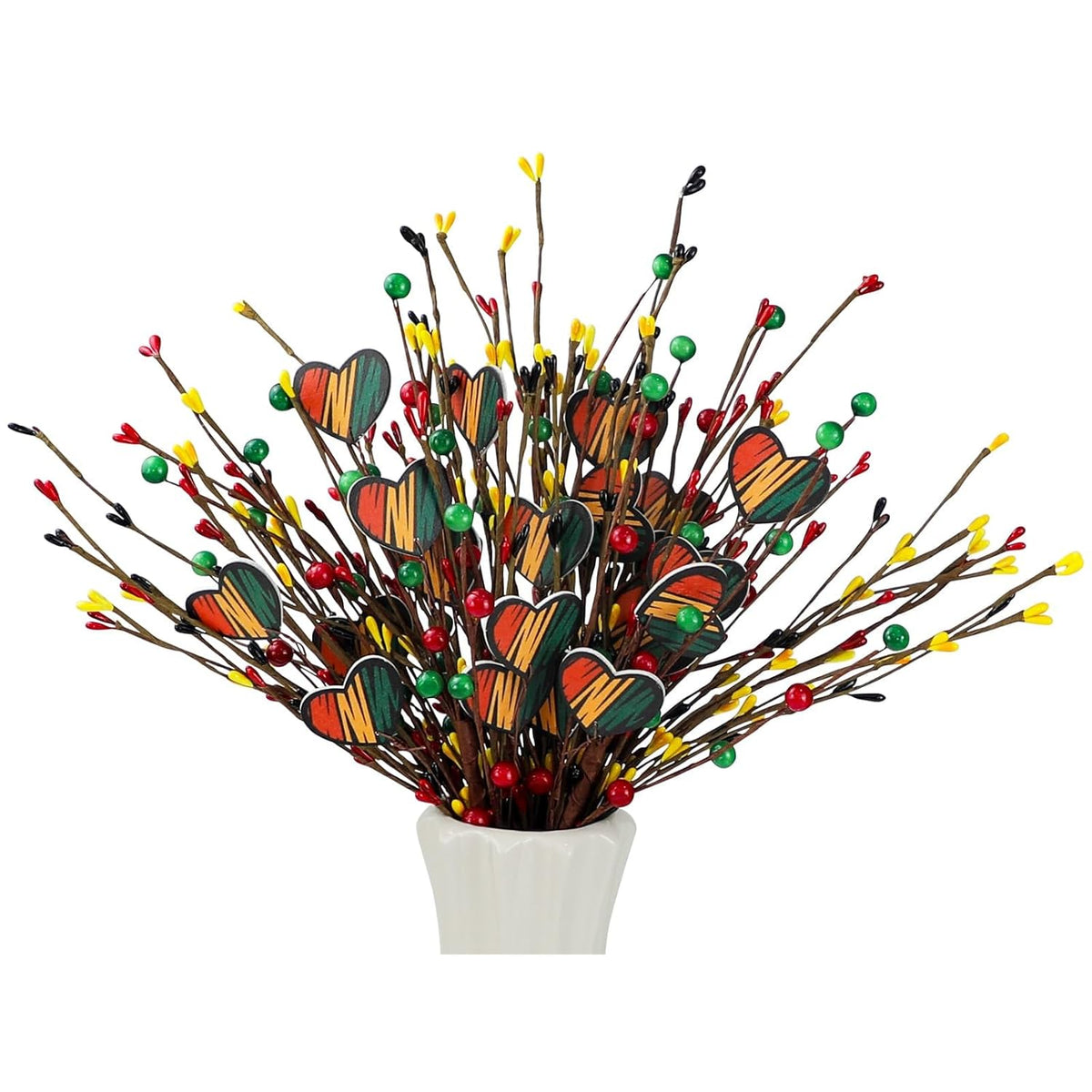 4Pcs Black History Month Decorations Table Centerpieces, 17.7In Black History Artificial Berry Stem Picks, African Bhm Decorations Decor Home Office Party Supplies