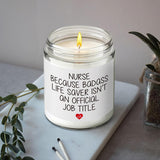 Lavender Scented Candle Gifts For Women Nurse Practitioner, Nurse Because Bad Ss Life, Funny Thanksgiving Christmas Birthday Nurse Week Appreciation Candles Gift For Nursing Graduation-71