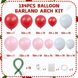 Cherry Balloon Garland Arch Kit, 134Pcs Pink And White Red Balloons Garland For Cherry Themed Birthday Princess Party Baby Shower Wedding Galentine'S Bridal Shower Party Decorations