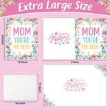 Large Happy Mother'S Day Greeting Card With Envelope 22 X 14 Inch, Huge Card Good Luck Gift Office For Mom, Giant Jumbo Guest Book, Signature Card Happy Mother Party Supplies Floral
