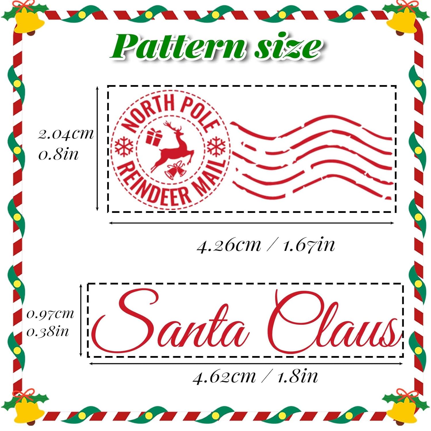 2 Pack North Pole Stamp,Christmas Self-Inking Stamp,Santa Stamp For Card Making,Christmas Gift,And Holiday Mail Envelope Supplies