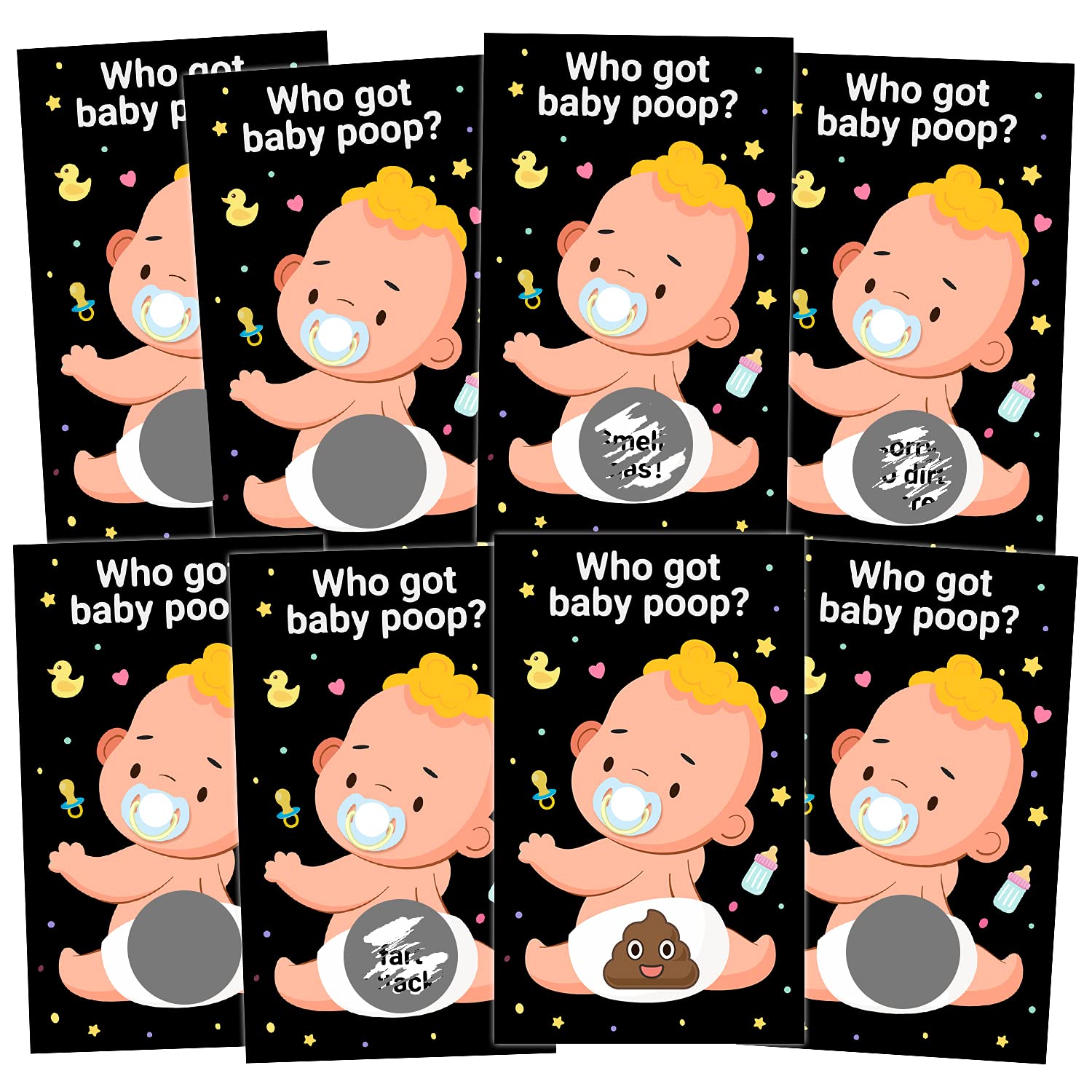 Baby Shower Games 38 Raffle Cards, Baby Shower Lottery Tickets Games Door Prizes Scratch Off Cards Games Party Favor, Gender Reveal Activity And Idea(Black)