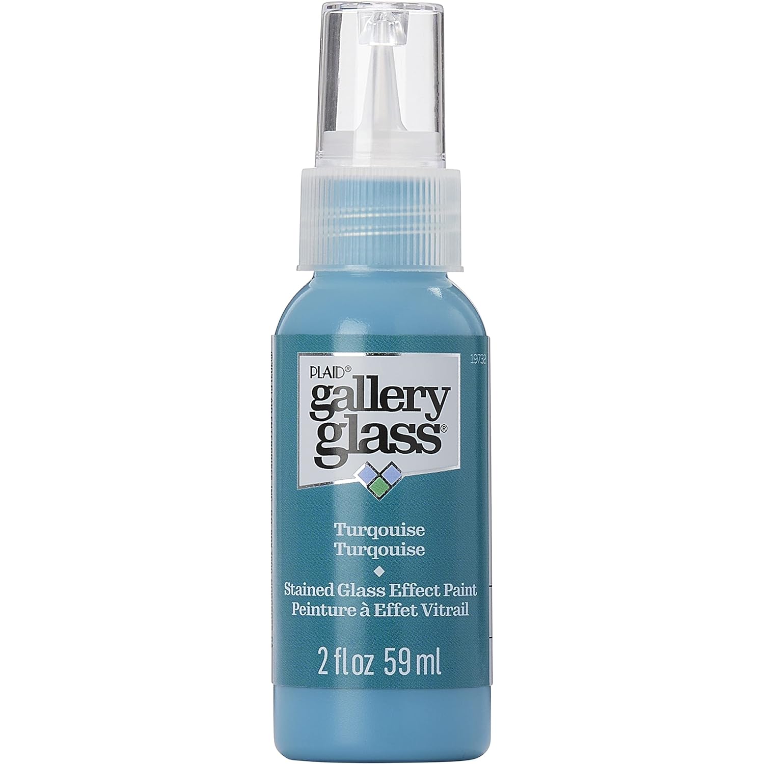 Gallery Glass Stained Glass Paint, Turquoise 2 fl oz Brilliant Smooth Finish Paint, Perfect For Easy To Apply DIY Arts And Crafts, 19732