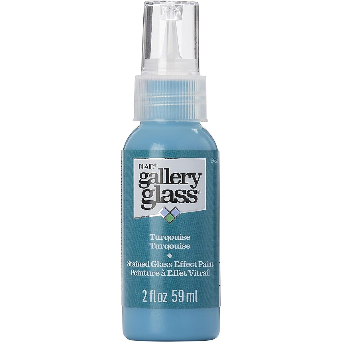 Gallery Glass Stained Glass Paint, Turquoise 2 fl oz Brilliant Smooth Finish Paint, Perfect For Easy To Apply DIY Arts And Crafts, 19732