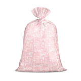 Pink Jumbo Large Plastic Gift Bag, Baby Girl Design Plastic Bag With Tag And Tie For Birthday, Baby Shower And Holiday, 56" X 36", 1 Pcs