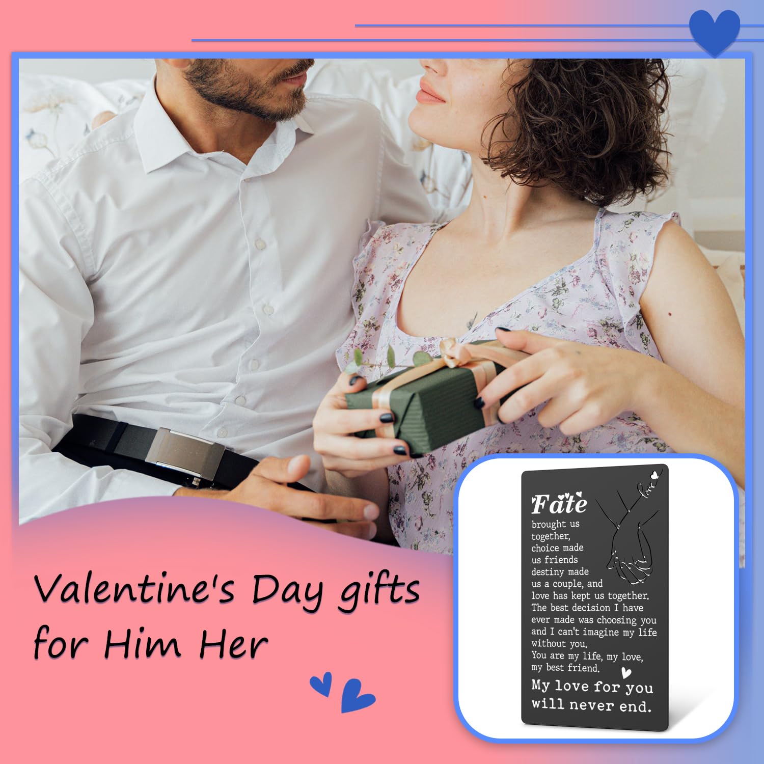 Husband Birthday Card From Wife, Anniversary Card Black Wallet Insert Card, Valentine Gifts For Men Women, Love Gift For Him Her Boyfriend Girlfriend, Romantic Gift Card Xcd33