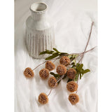 5Pcs Fall Pompon Mums Artificial Flowers,Fake Kiku Mini Silk Chrysanthemum With Long Stems - Fall Mum Faux Flowers For Diy Bouquet Centerpieces Wedding Fillers Autumn Home Decoration(Light Taupe)