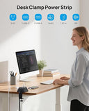 Desk Clamp Power Strip 5 Outlets 3 USB Ports 6FT Extension Cord Wall Mount Charging Station Black