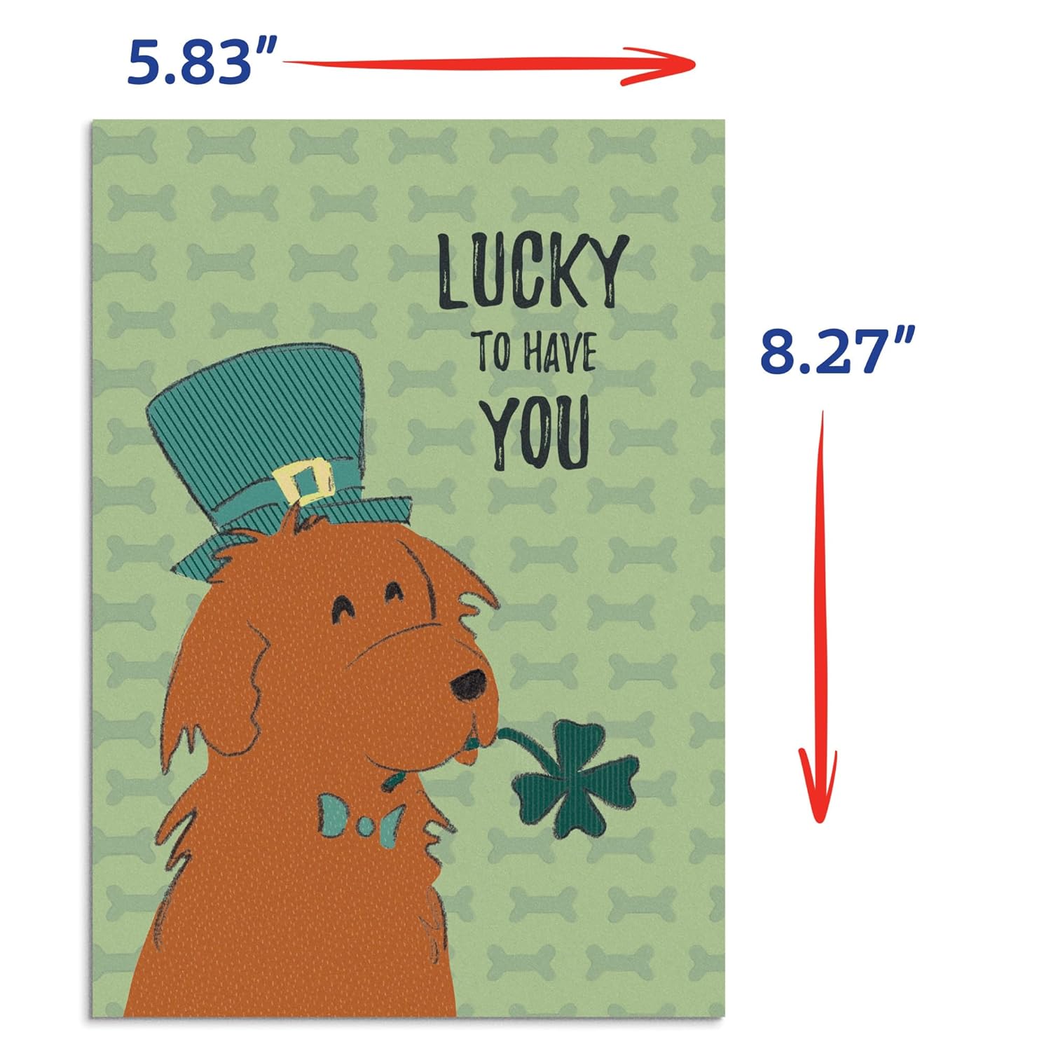 Poochie Post Holiday Edible Greeting Card For Dogs, Bacon-Flavored St. Patrick'S Day Dog Treat Gift With Edible Ink Pen, "Lucky To Have You" Design, Gluten & Grain Free, Made In Usa