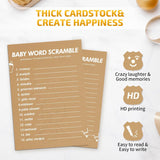 Baby Shower Games-Baby Shower Word Scramble Game,50 Cards For Each Game(With Answer),Thick Paper,Hilarious,Funniest Baby Shower Games Ever