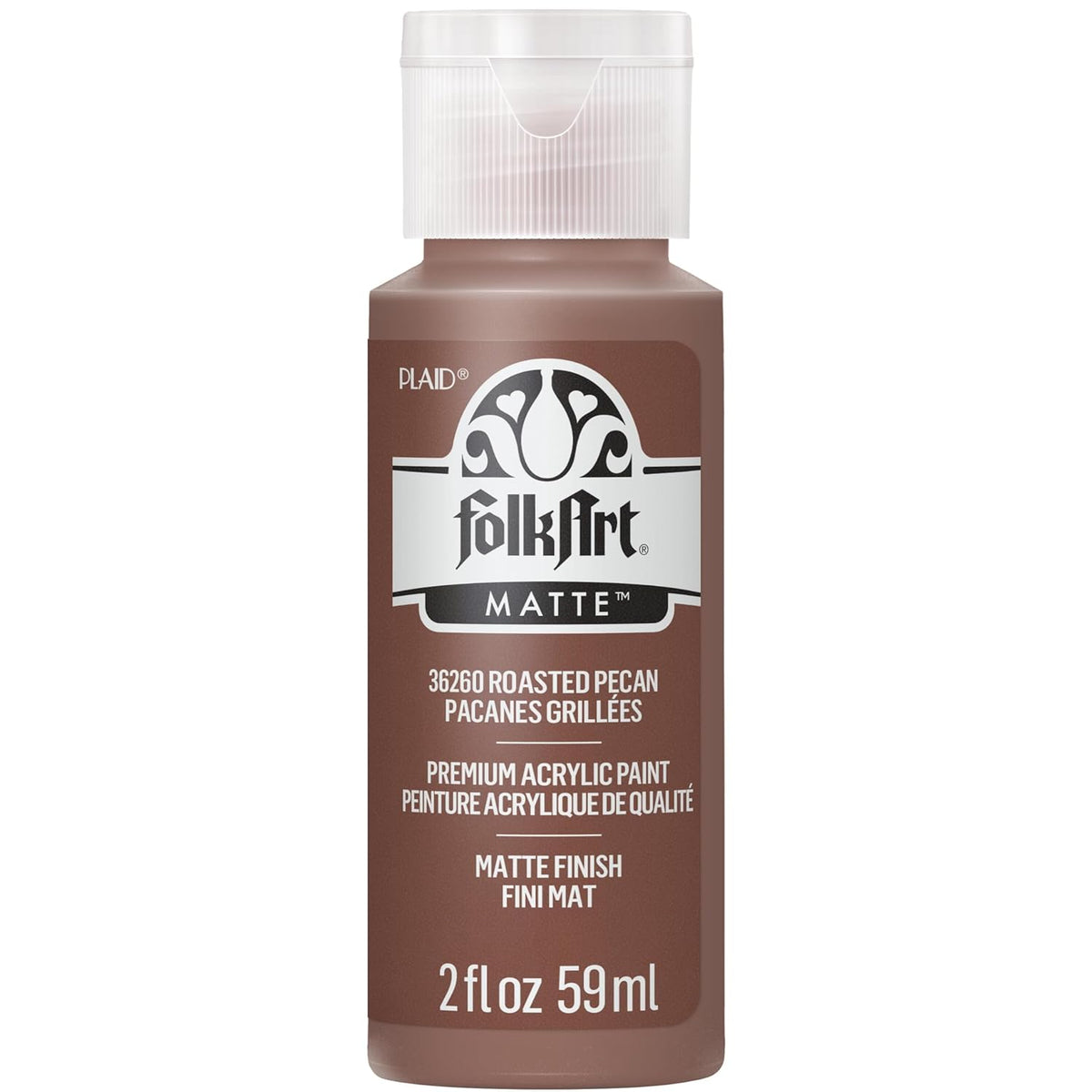 FolkArt Acrylic Craft Paint, Roasted Pecan 2 fl oz Premium Matte Finish Paint, Perfect For Easy To Apply DIY Arts And Crafts, 36260