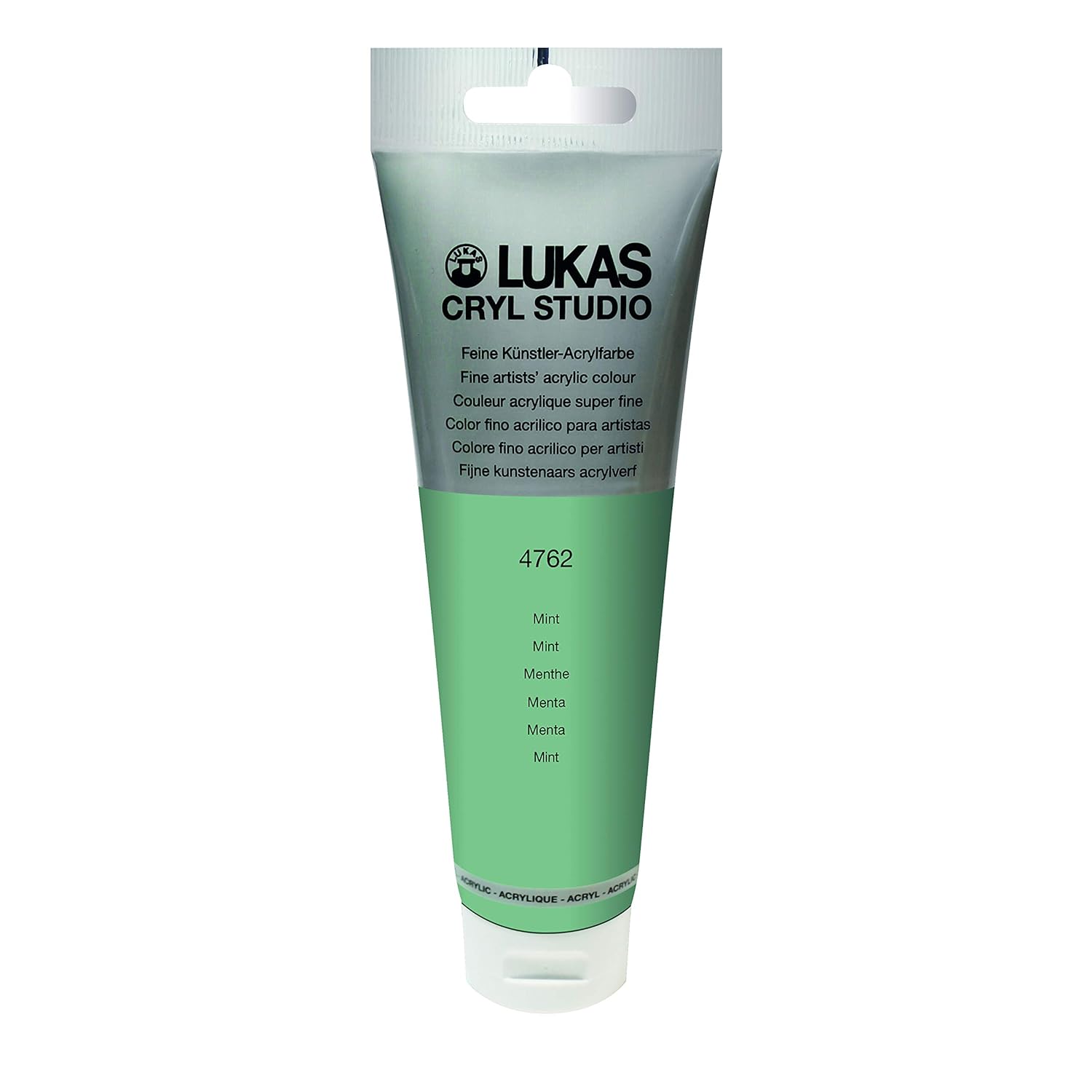 Lukas CRYL Studio Artist Acrylic Paint, Mint, 125 ml Tube - High Pigment Acrylic Paints for Canvas Painting, Large Scale Works - Medium-Viscosity, Water-Mixable, Fast Drying