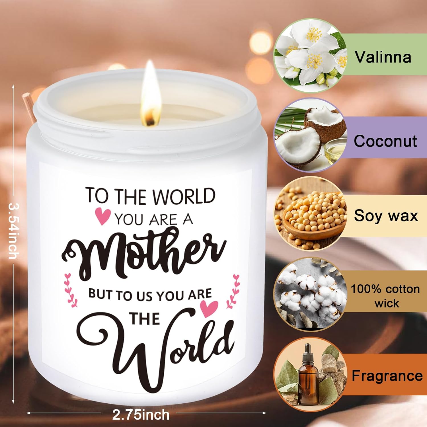 Mum Candle,Christmas Gift, Gifts For Mum From Kids Daughter Son,New Mom Gift,Stepmom,Mother In Law,Candles For Mom Birthday,Best Presents For Mother Christmas Stocking Stuffers