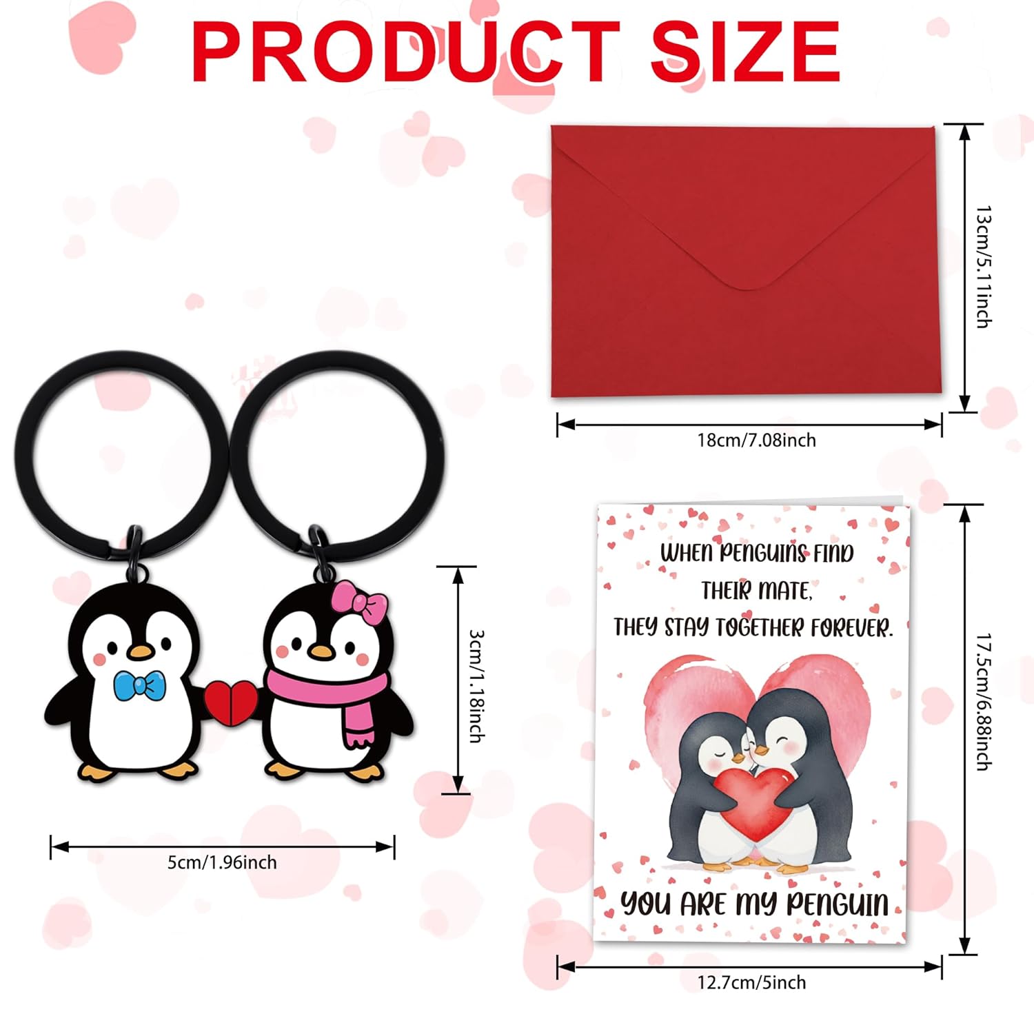 Cute Penguin Valentines Day Cards For Him Her, Anniversary Card With Keychain Valentines Day Gifts You Are My Penguin, Romantic Valentine'S Greeting Cards For Husband Wife Boyfriend Girlfriend