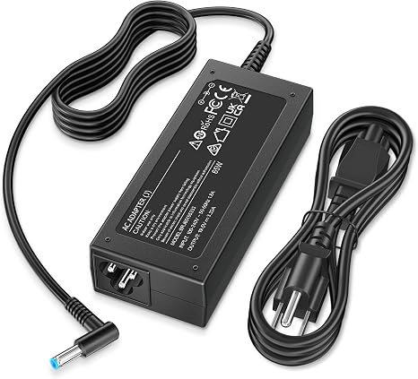 HP 65W 45W Laptop Charger AC Power Adapter with Blue Tip 4.5mm Connector