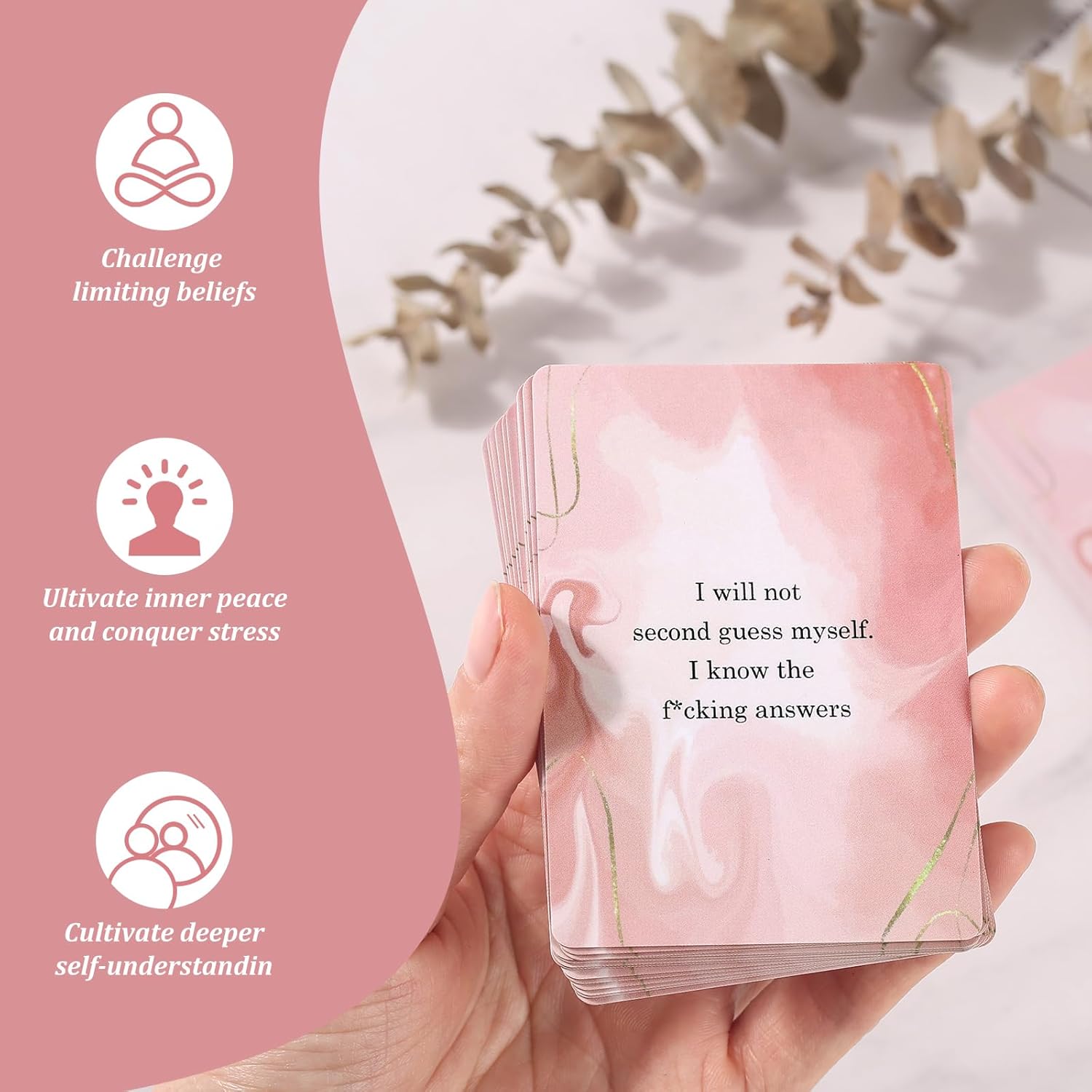 Badass Affirmation Cards For Women, 53 Daily Positive Inspirational Motivational Cards, Mindfulness & Self Care, Birthday Gifts For Women