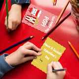 35 Pack Valentines Cards For Kids - Cute Kids Valentines Cards With Envelopes & Scratch And Sniff Stickers - Food Pun Valentine’S Day Card For Classroom Exchange School Activity