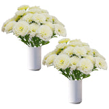 Carnations Artificial Flowers,8Pcs 56 Heads Faux Fake Silk Carnations,16 In Carnation Bouquet For Wedding Home Centerpieces Floral Arrangements (8, Ivory, 56)